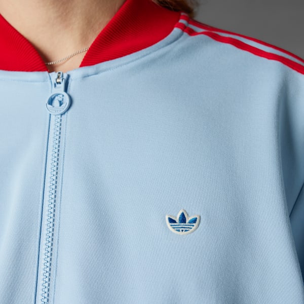 adidas Originals 3-Stripes 1/4 Zip Sweatshirt - Blue | Free