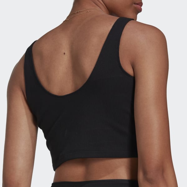 Black Rib Cropped Top UB015