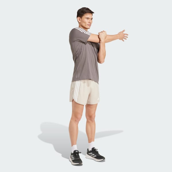 Beige Shorts Own The Run 3 Franjas