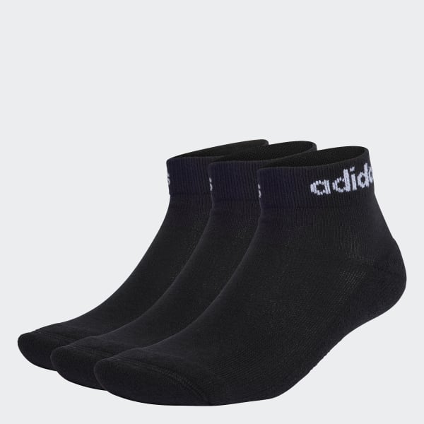 Black Linear Ankle Cushioned Socks 3 Pairs