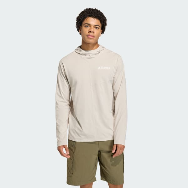 Beige Haut à capuche manches longues Climacool Terrex Multi