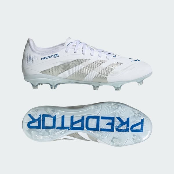Vit Predator Pro Firm Ground Fotbollsskor