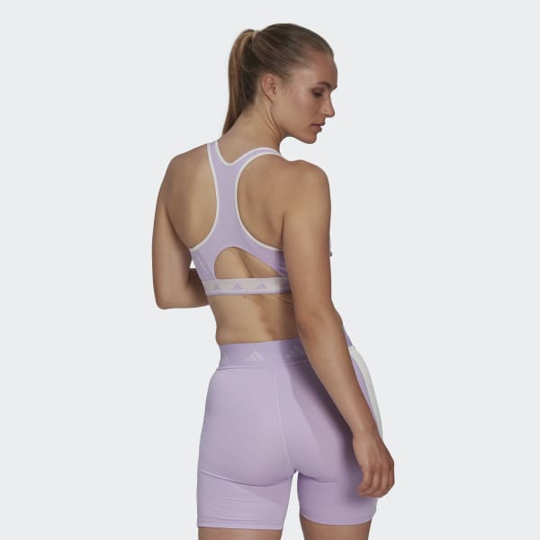 adidas Powerreact Medium-Support Techfit Sports Bra Purple