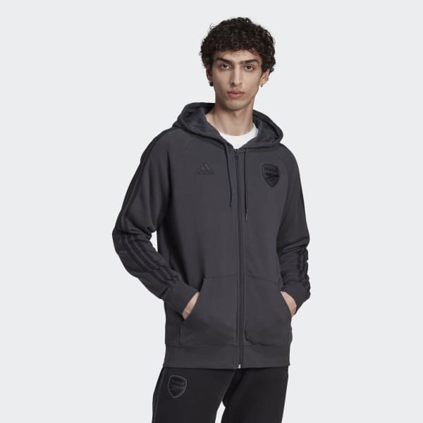 adidas Arsenal DNA 3-Stripes Full-Zip Hoodie - Grey | adidas UK