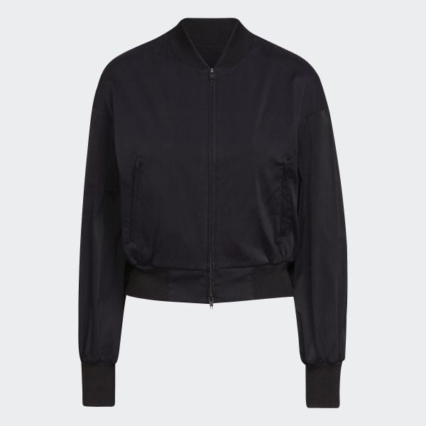 Czerń Classic Dry Stretch Nylon Bomber Jacket L4125