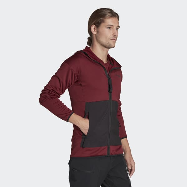 Bordeaux Terrex Tech Fleece Lite Hiking Capuchonjack