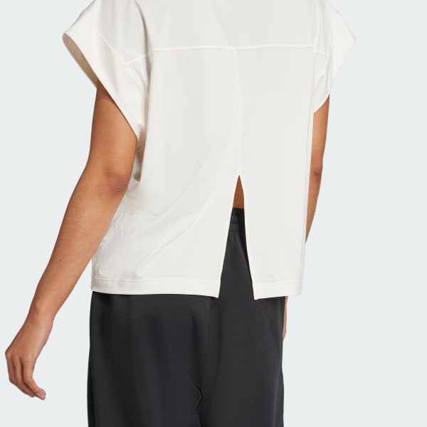 売れ筋商品|||アディダス Tシャツ レディース トップス YOGA TEE - Basic T-shirt - chalk white アディダス ヨガ Tシャツ - ホワイト | アディダス ジャパン