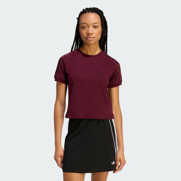 Bordeaux T-SHIRT CALI DENTELLE