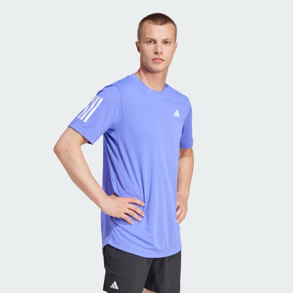 Blue Club 3-Stripes Tennis Tee