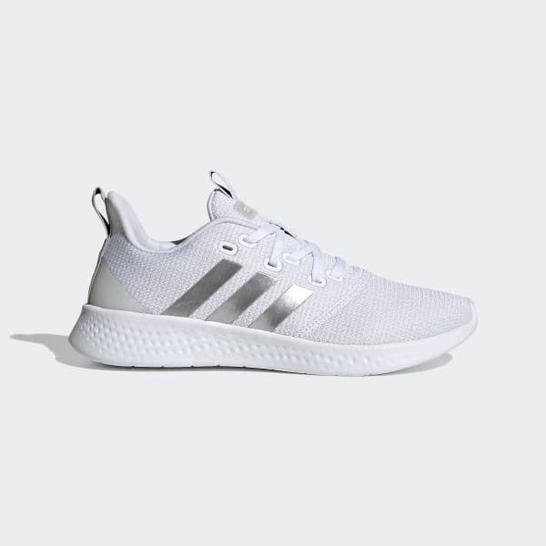 white adidas running shoes