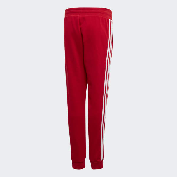 adidas 3 stripe red track pants