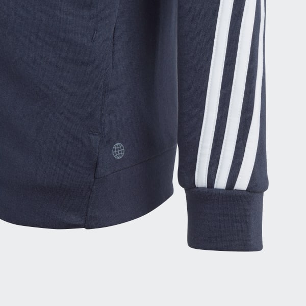 Blue Future Icons 3-Stripes Full-Zip Hooded Track Top