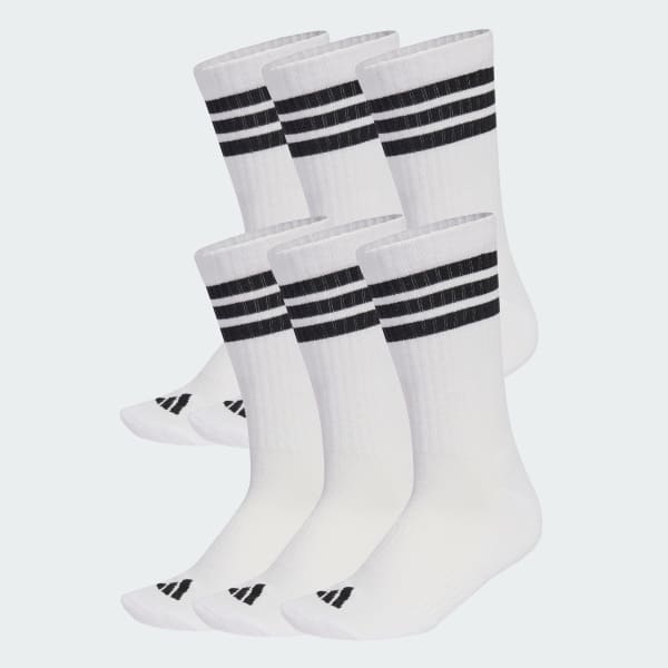 Bialy Skarpety 3-Stripes Essentials Cushioned Crew, 6 par