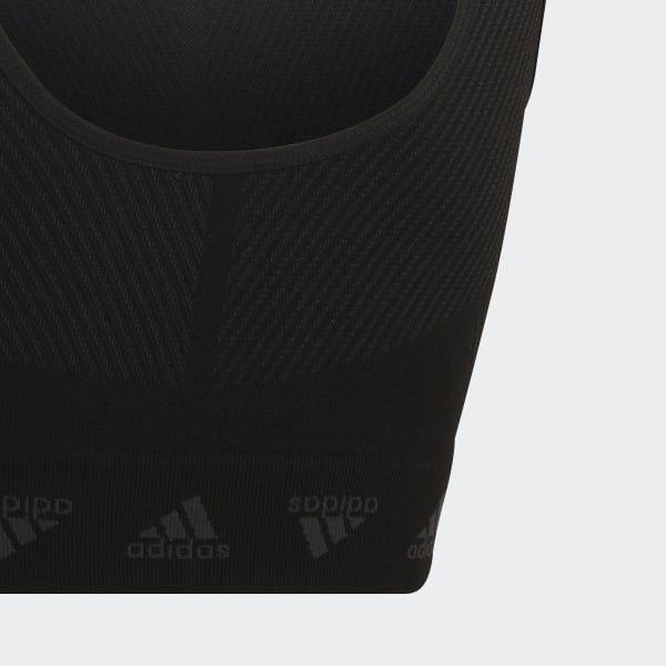 Black adidas AEROKNIT Training Seamless Cropped Tank Top