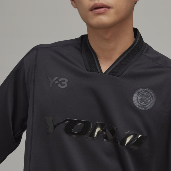 Czerń Y-3 Football Long Sleeve Tee