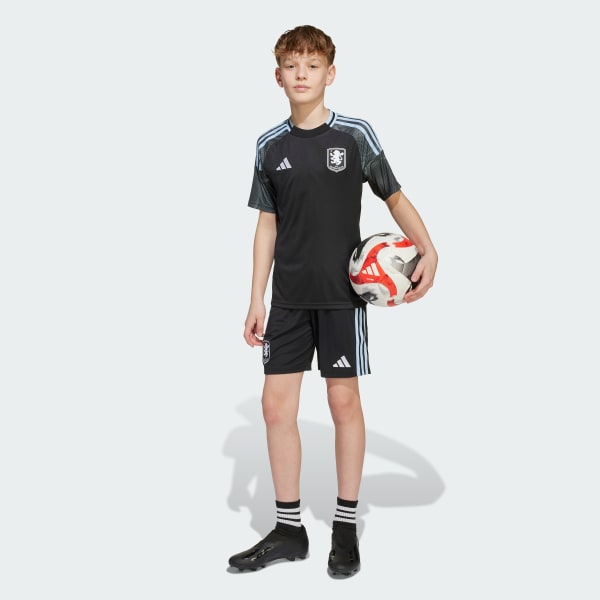 Schwarz Aston Villa FC 25/26 Kids Auswärtstrikot