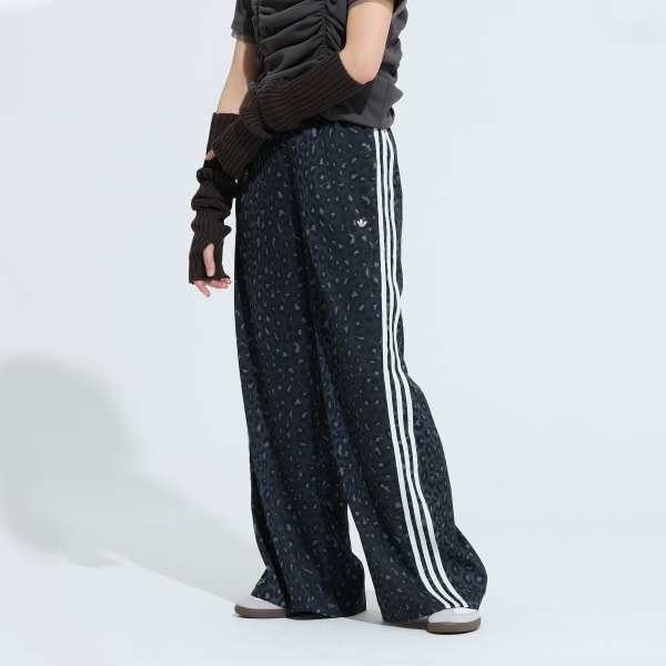 マルチカラー アディダス オリジナルス ワイドレッグ サテン パンツ