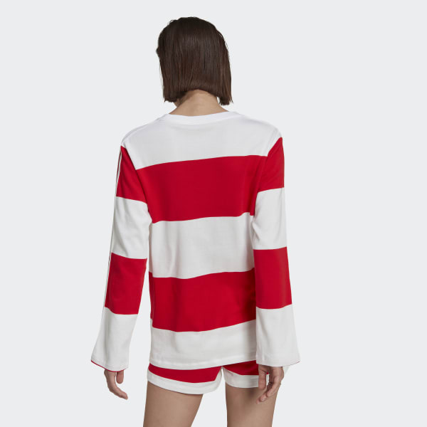 Red Striped Long Sleeve Sweatshirt