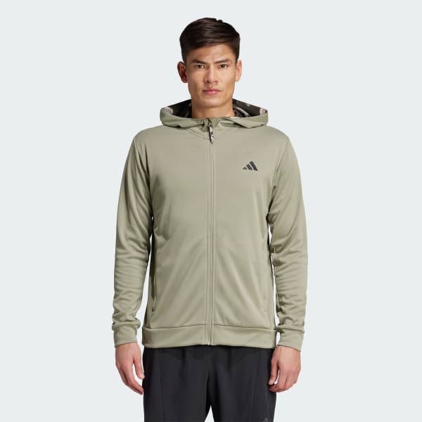 Gron Train Essentials Camo Full-Zip Hoodie