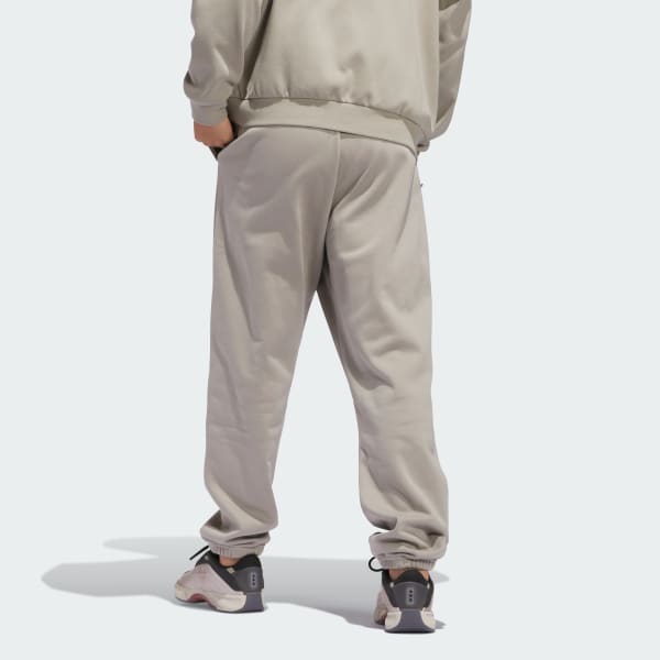 Beige Pantalón Fleece adidas Basketball Unisex