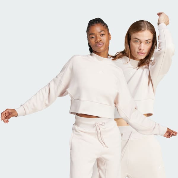 Pink Lounge French Terry Loose Crop Sweatshirt