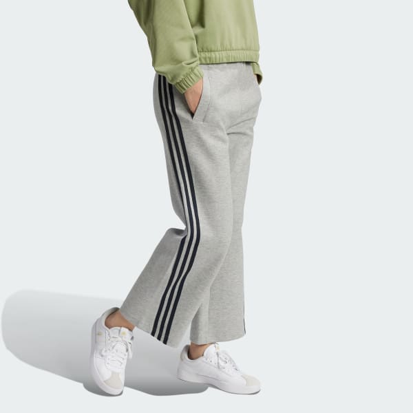 Grey Future Icons 3-Stripes Open Hem Pants