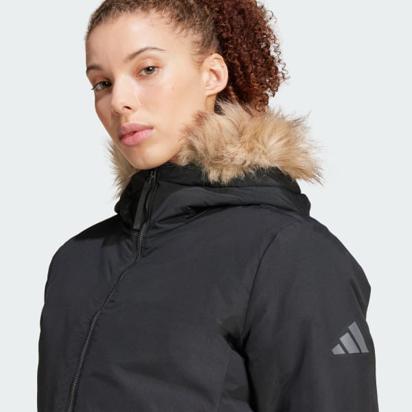 Fur Coat Veste Fourrure Adidas Parka Paveric Fur Noir Adidas