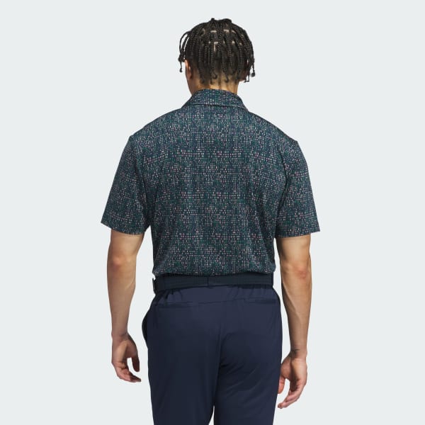 Blue Ultimate365 Power Grid Print Polo Shirt