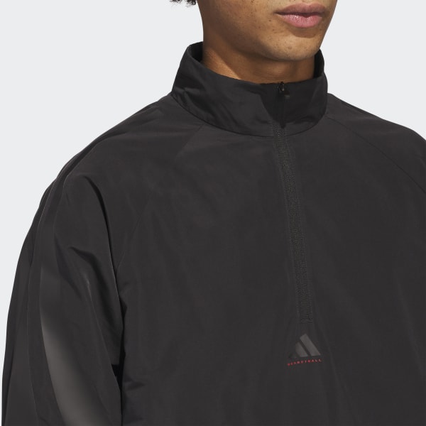 [ADIDAS] ハーフジップ ウーブン バスケットボール ベージュ adidas oliginals バスケットボール ウォームアップジャケット