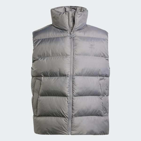 Gris Doudoune sans manches ton sur ton