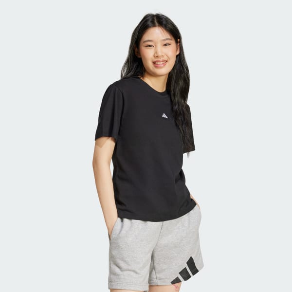 noir T-shirt coton petit logo Essentials