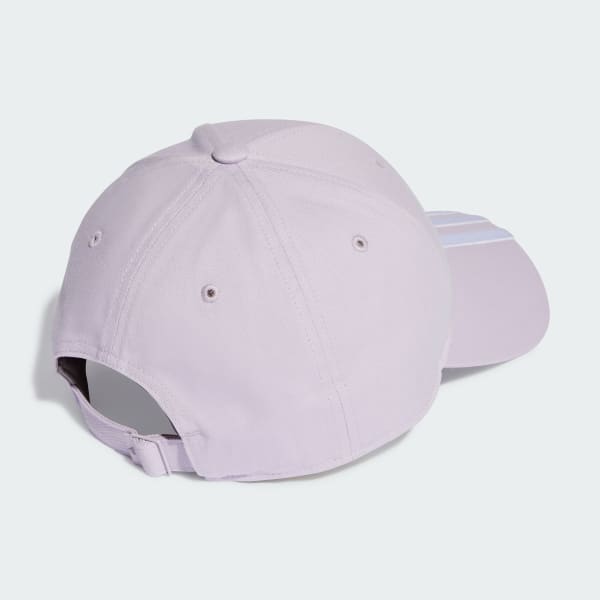 Purple 3-Stripes Cotton Twill Baseball Cap