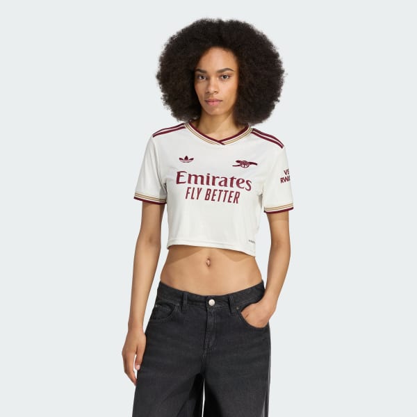 あん 14連 adidas Arsenal 25/26 Cropped Third Jersey - White | Free