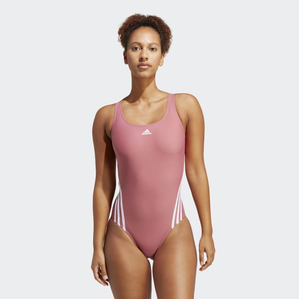 Rosa adidas 3-Stripes Swimsuit