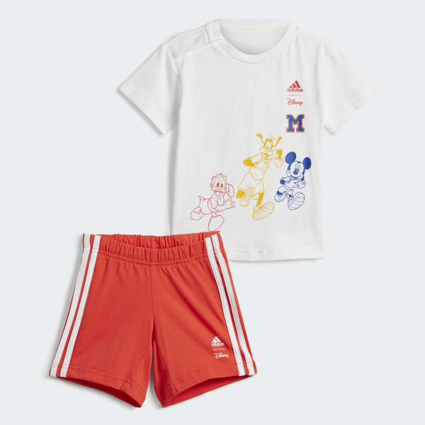 Bialy Zestaw adidas x Disney Mickey Mouse Tee and Shorts