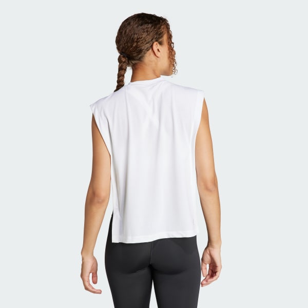 Blanco Playera Sin Mangas Power Performance Big Logo