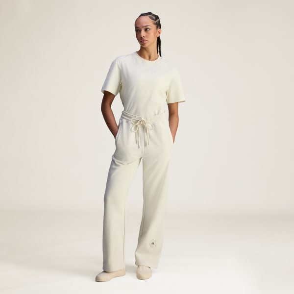 Beige adidas by Stella McCartney Sportswear Curved Hem T-skjorte