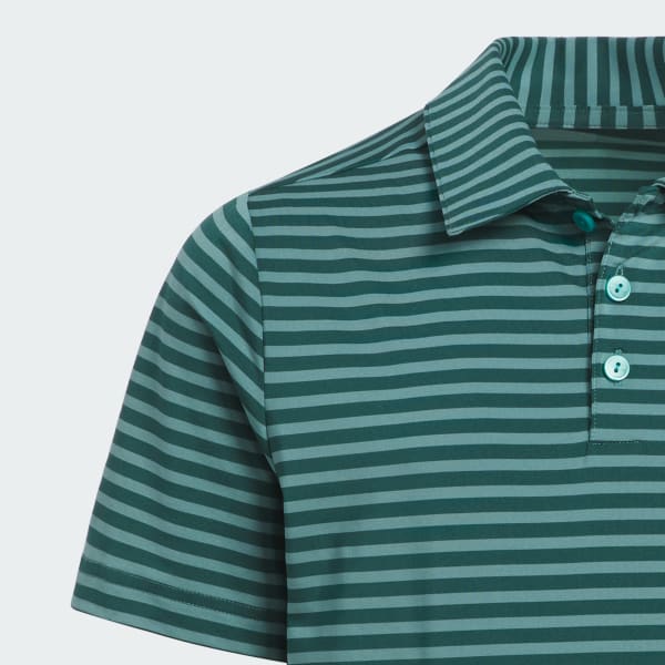 Green Performance Stripe Polo Shirt Kids
