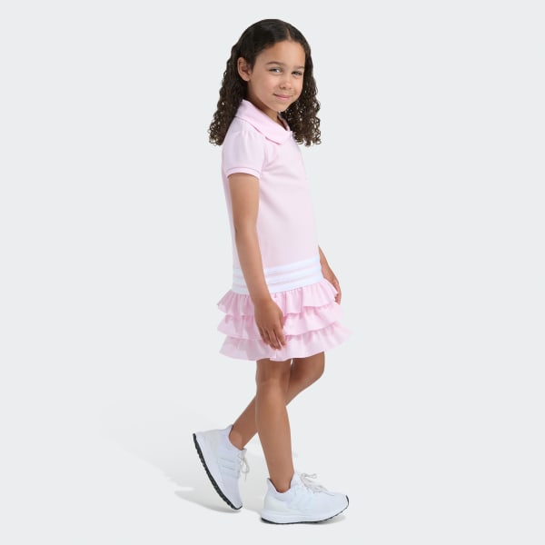adidas SS RUFFLE POLO DRESS - Pink | Free Shipping with adiClub