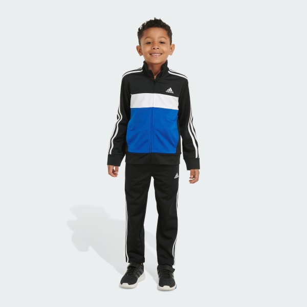 Boys' Adidas Colorblock Tricot Track Set Black Kids', 56% OFF