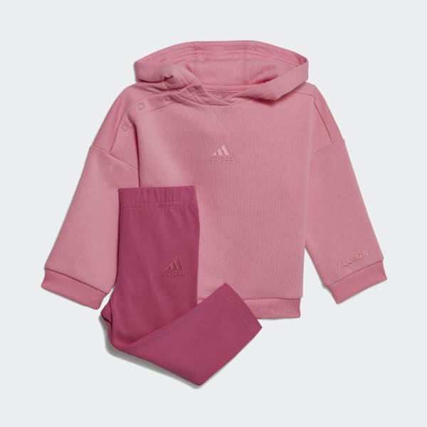 geweer Ongeldig George Bernard adidas Hooded Fleece Trainingspak - roze | adidas Belgium