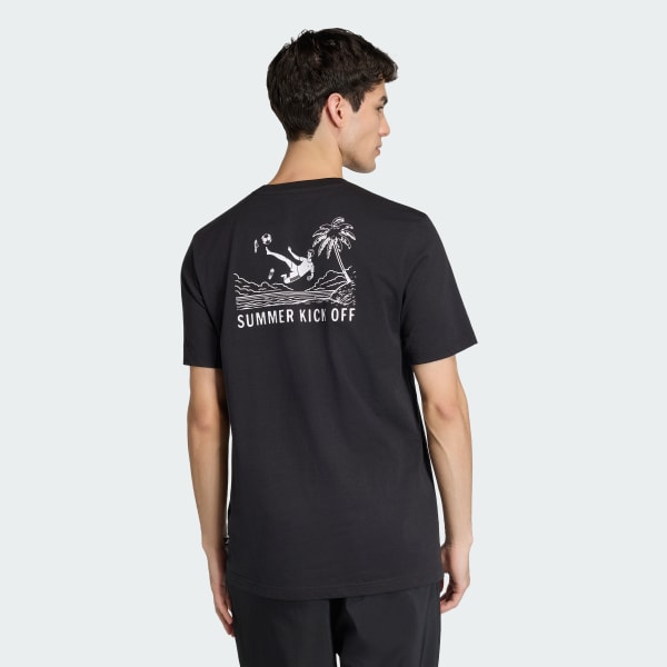 Black SUMMER SLIDES SPORT GRAPHIC T-SHIRT