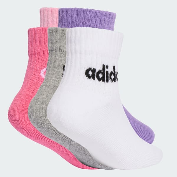 Rosado Calcetines Lineales Al Tobillo 5 Pares para Niños