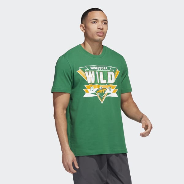 Adidas Men's Kelly Green Minnesota Wild Reverse Retro 2.0 Fresh Playmaker  T-shirt