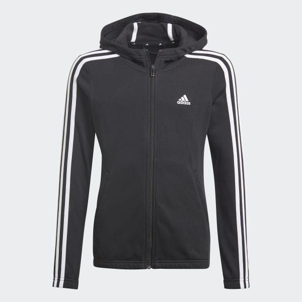 Svart Essentials 3-Stripes Hoodie
