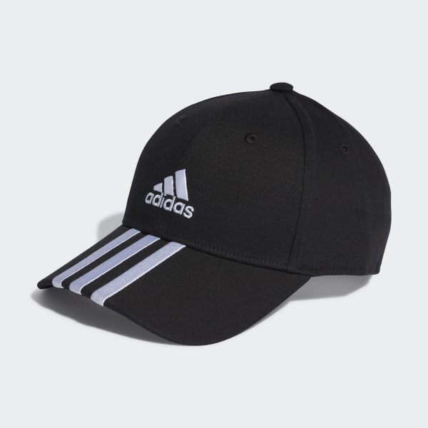 cierna Šiltovka 3-Stripes Cotton Twill Baseball Cap