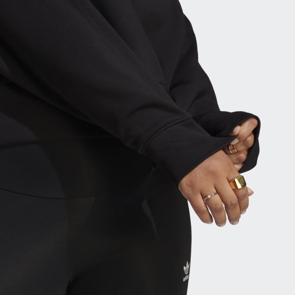 Black Adicolor Essentials Crew Sweatshirt (Plus Size)