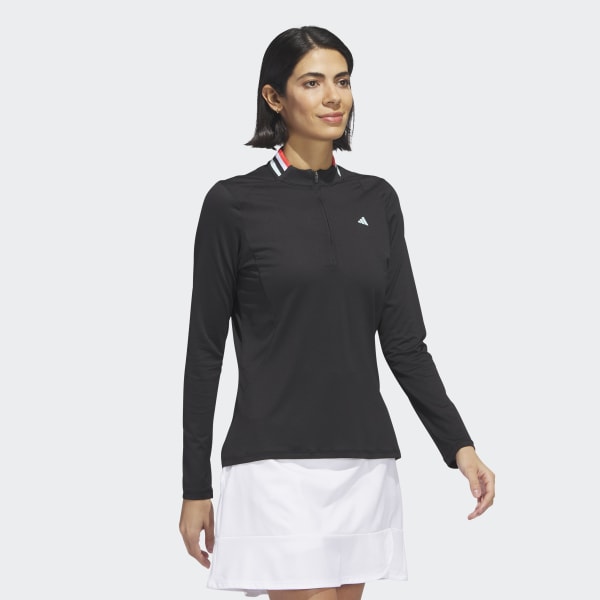 Black Ultimate365 Tour Long Sleeve Mock Polo Shirt