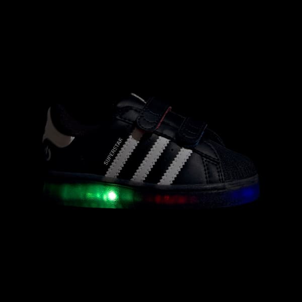Black Superstar LED Lights Comfort Closure Shoes