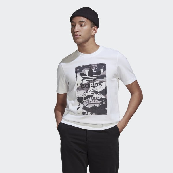 Beyaz Graphic Camo Tişört XR209